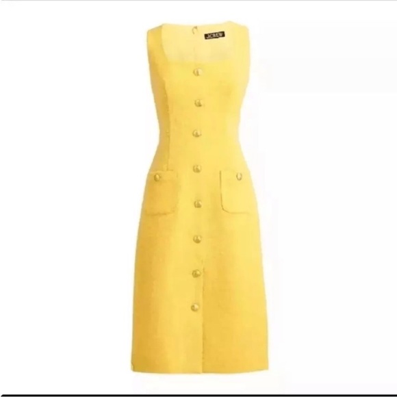 J. Crew Dresses & Skirts - NEW WITH TAGS J. Crew Honeycomb Yellow Gold Sophia Wool Blend Midi Dress Size 2